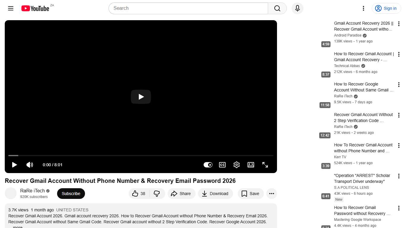 Recover Gmail Account Without Phone Number & Recovery Email Password 2026 - YouTube
